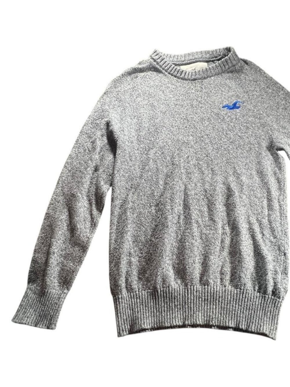 Vintage Hollister Gray Knit Crewneck Sweater Logo